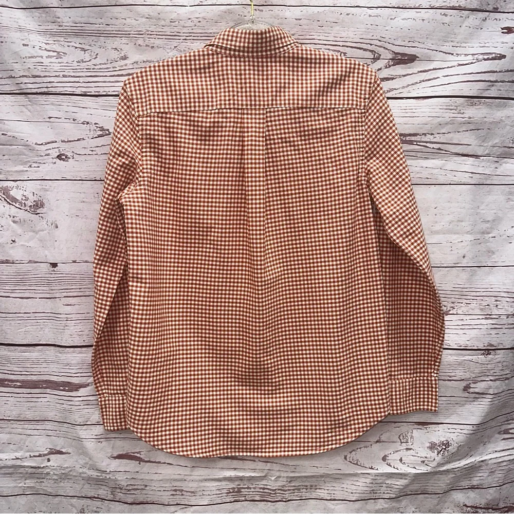 Ralph Lauren Rust & Cream Gingham Longsleeve Button Down Size Large (14-16)